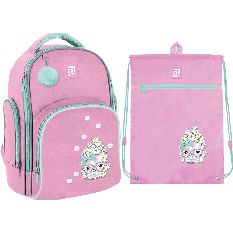 Набор рюкзак+пенал+сумка для об. Kite 706M (LED) Cat Corn