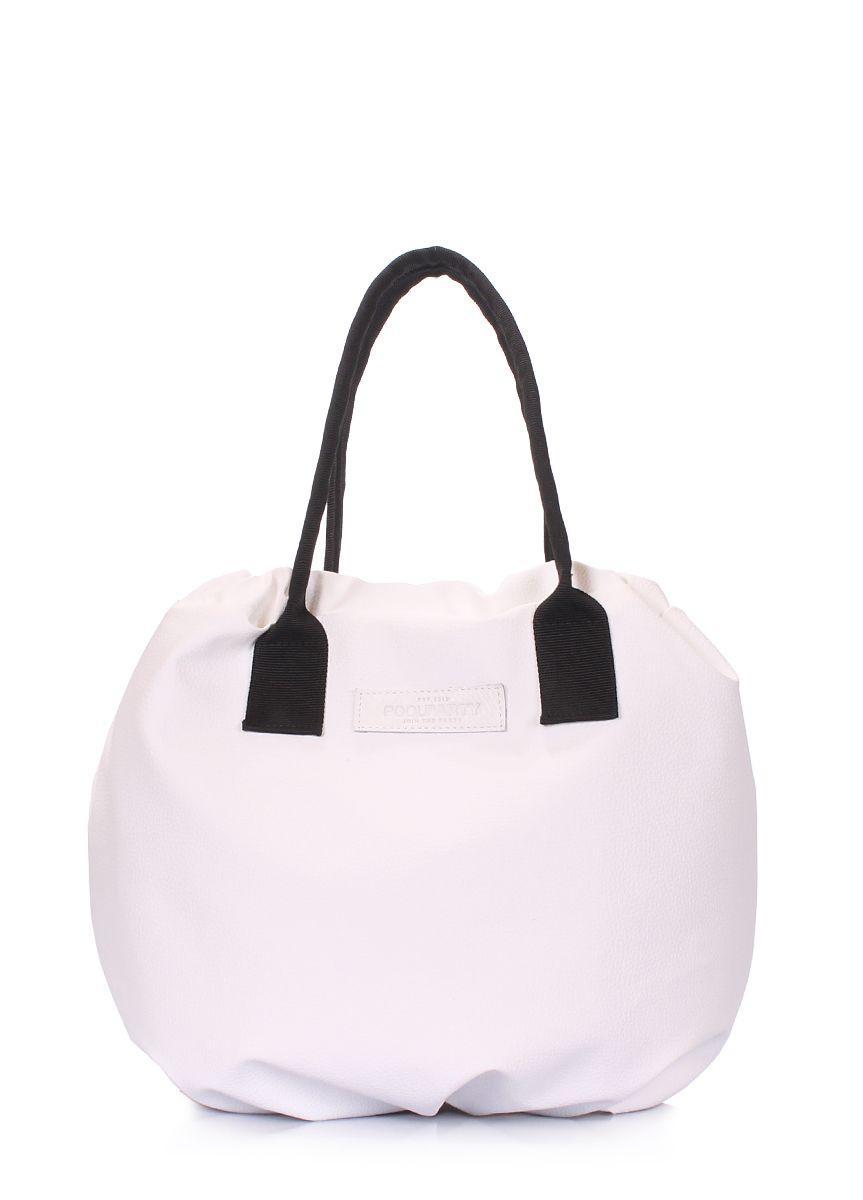 Белая сумка на завязках POOLPARTY Muffin из искусственной кожи