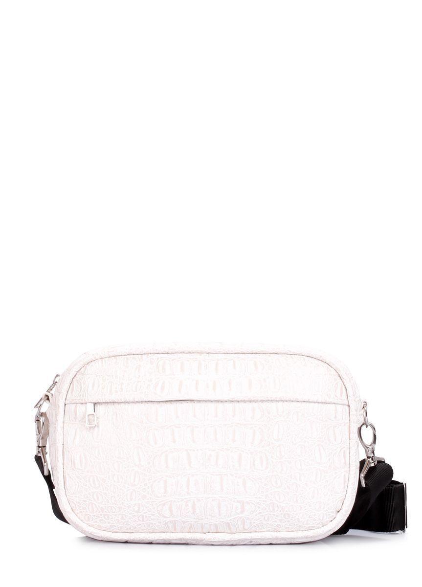 Белая сумка с ремнем на плечо POOLPARTY Capsule из искусственной кожи
