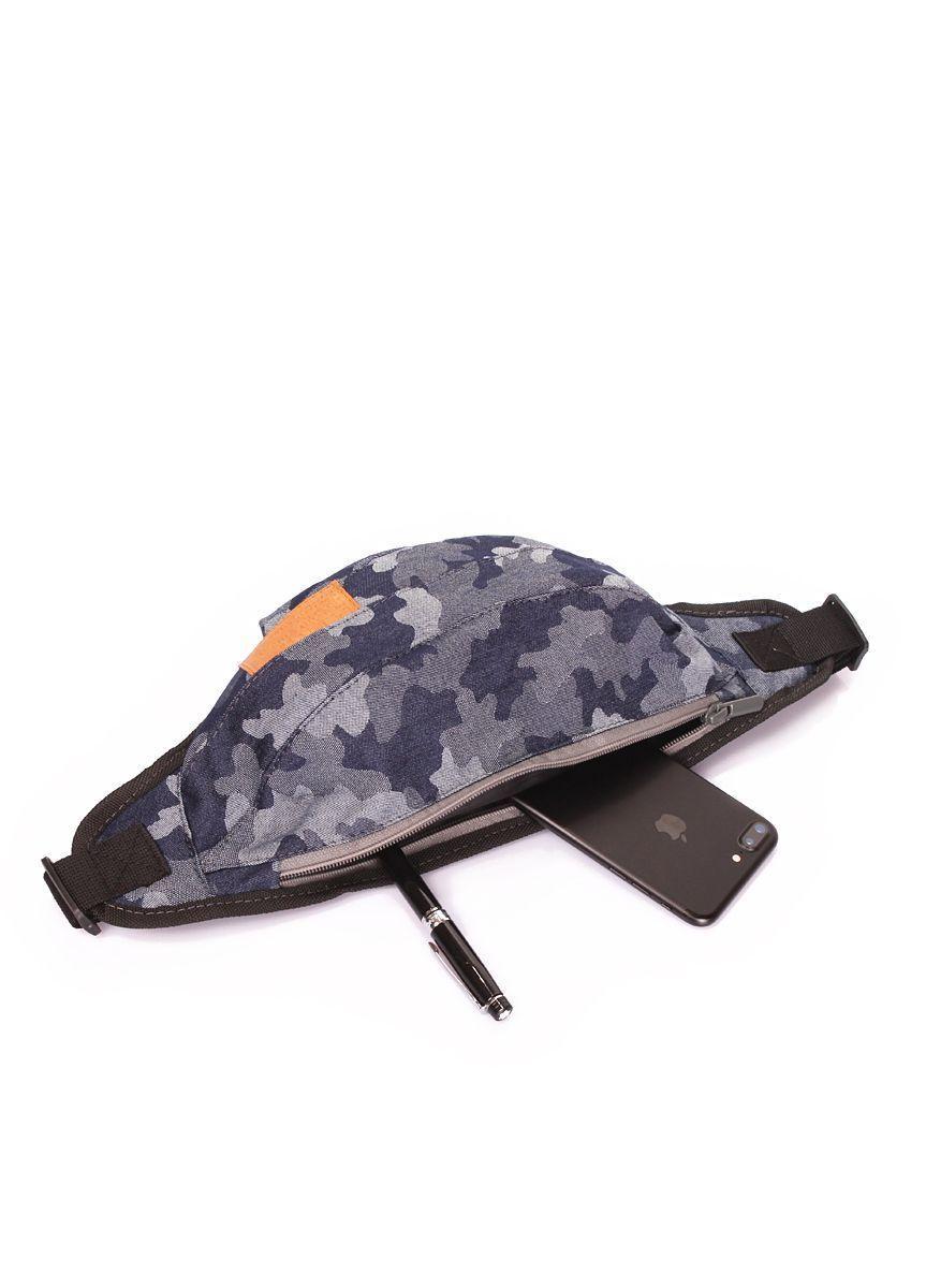 Джинсовая камуфляжная сумка-бананка POOLPARTY Bumbag