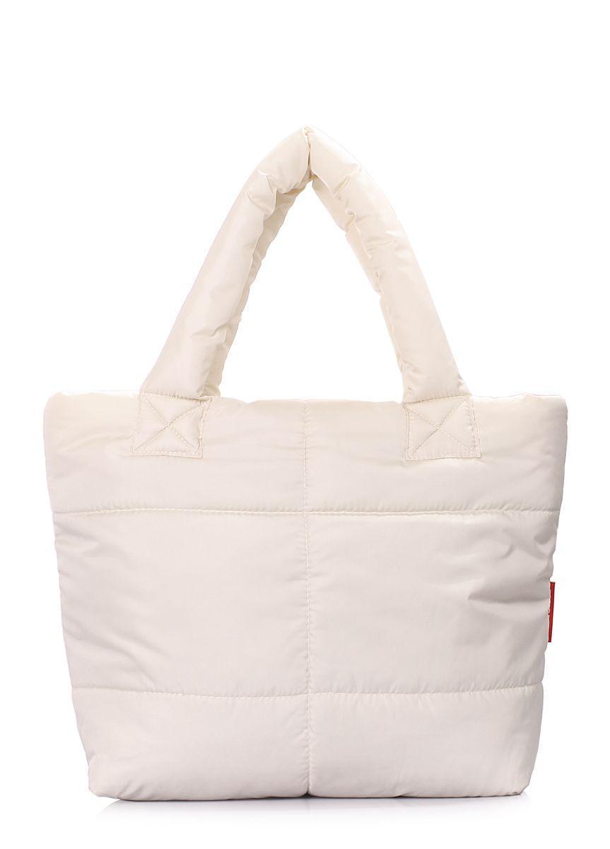 Дутая стеганая сумка POOLPARTY Fluffy бежевая