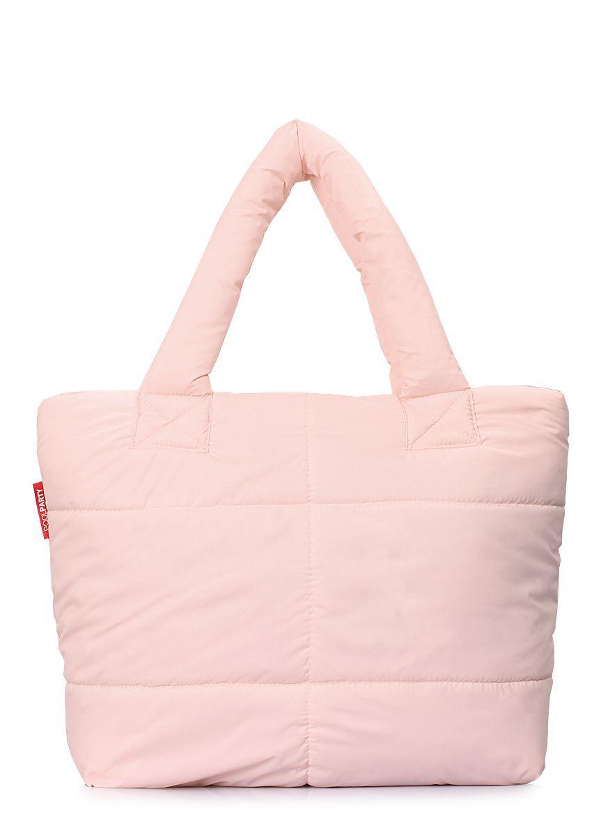 Дутая стеганая сумка POOLPARTY Fluffy персиковая