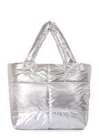 Дутая стеганая сумка POOLPARTY Fluffy серебряная