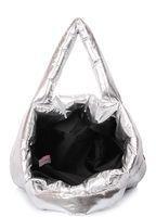 Дутая стеганая сумка POOLPARTY Fluffy серебряная