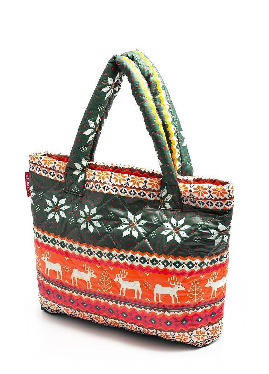 Дутая сумка POOLPARTY с северным орнаментом