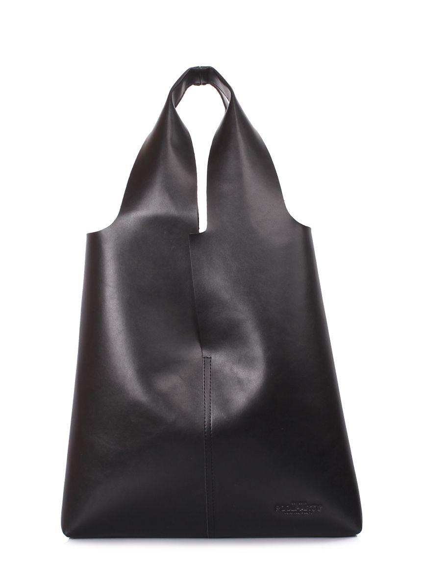 Женская кожаная сумка POOLPARTY Amore черная