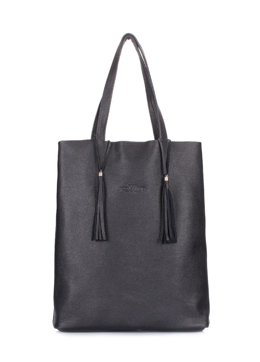 Женская кожаная сумка POOLPARTY Angel черная