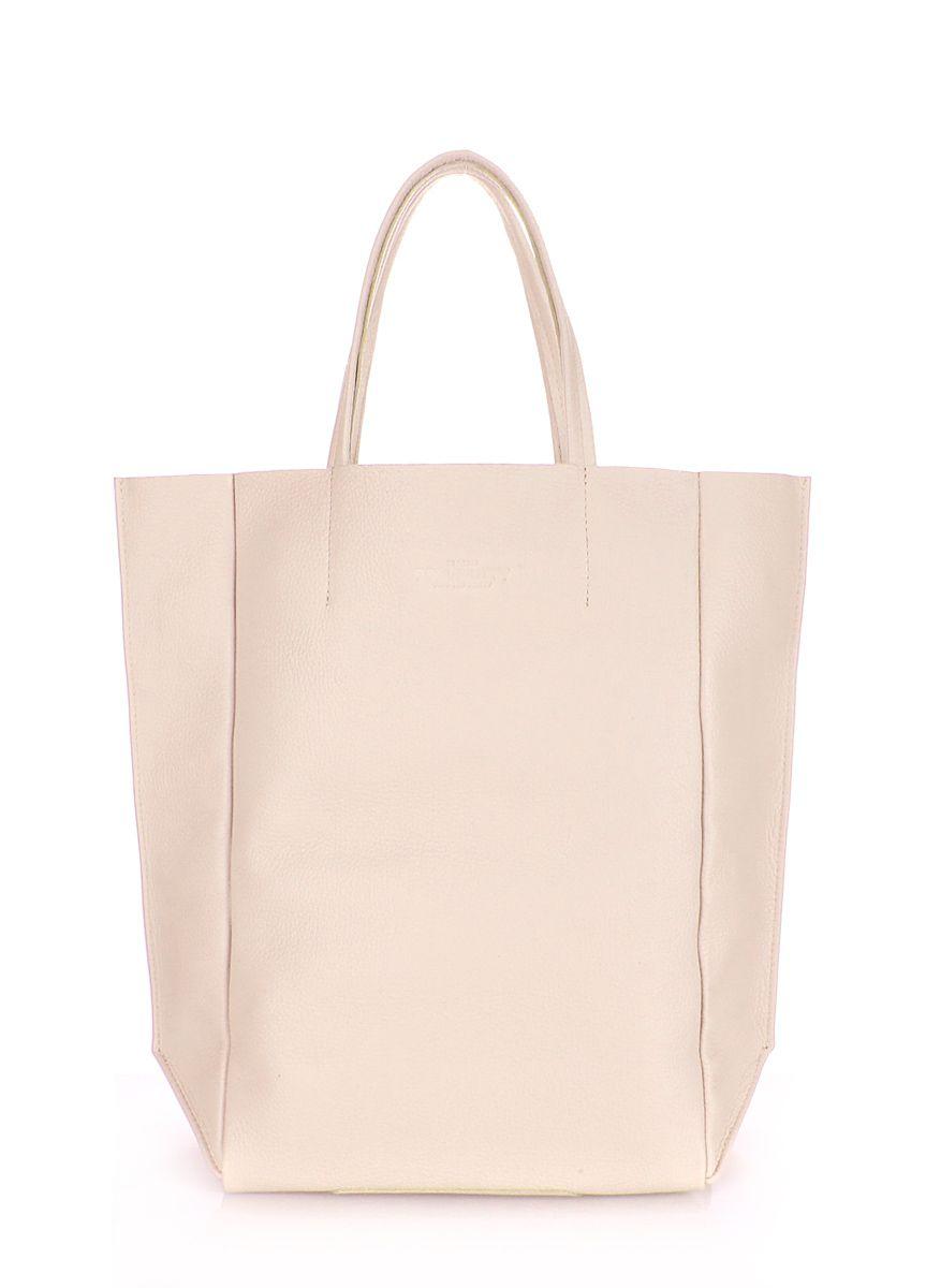 Женская кожаная сумка POOLPARTY BigSoho бежевая