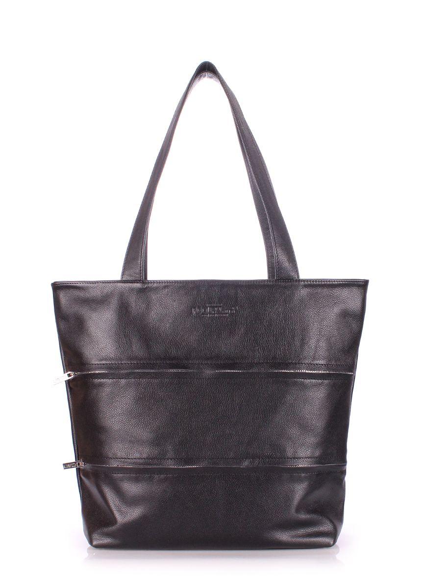 Женская кожаная сумка POOLPARTY Choice черная