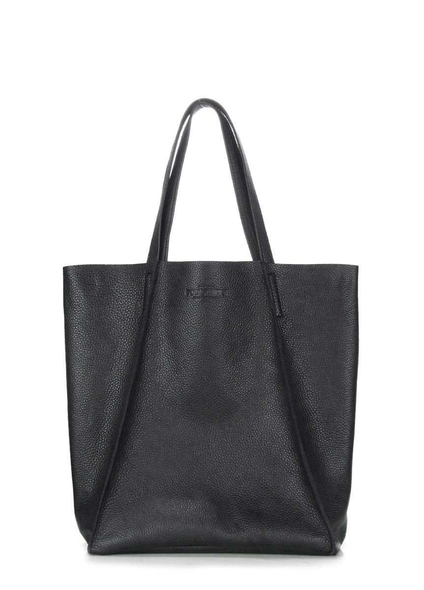 Женская кожаная сумка POOLPARTY Edge черная