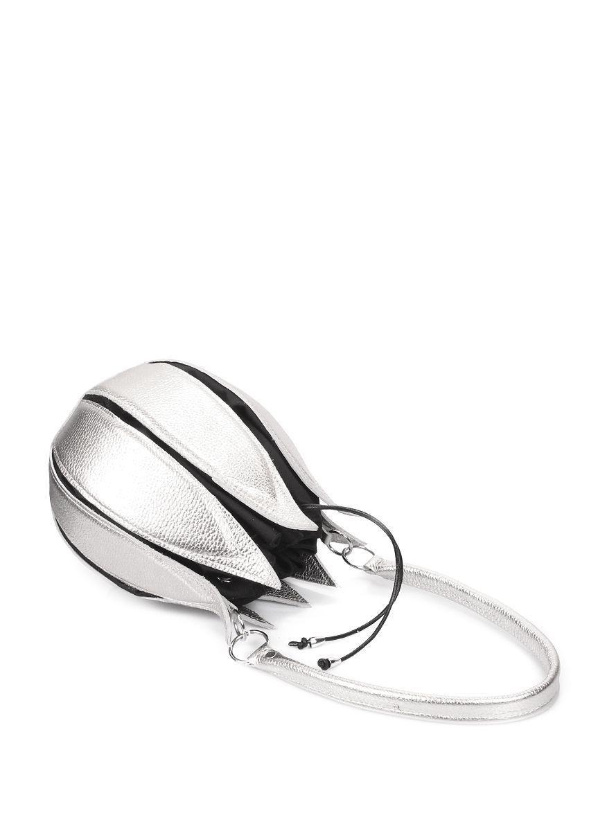 Женская кожаная сумка POOLPARTY Flower серебряная