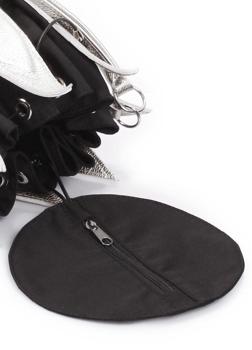 Женская кожаная сумка POOLPARTY Flower серебряная