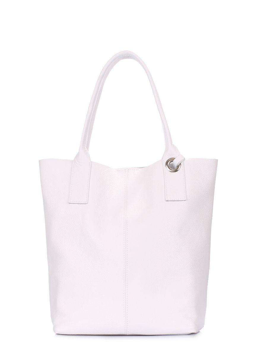 Женская кожаная сумка POOLPARTY Podium белая