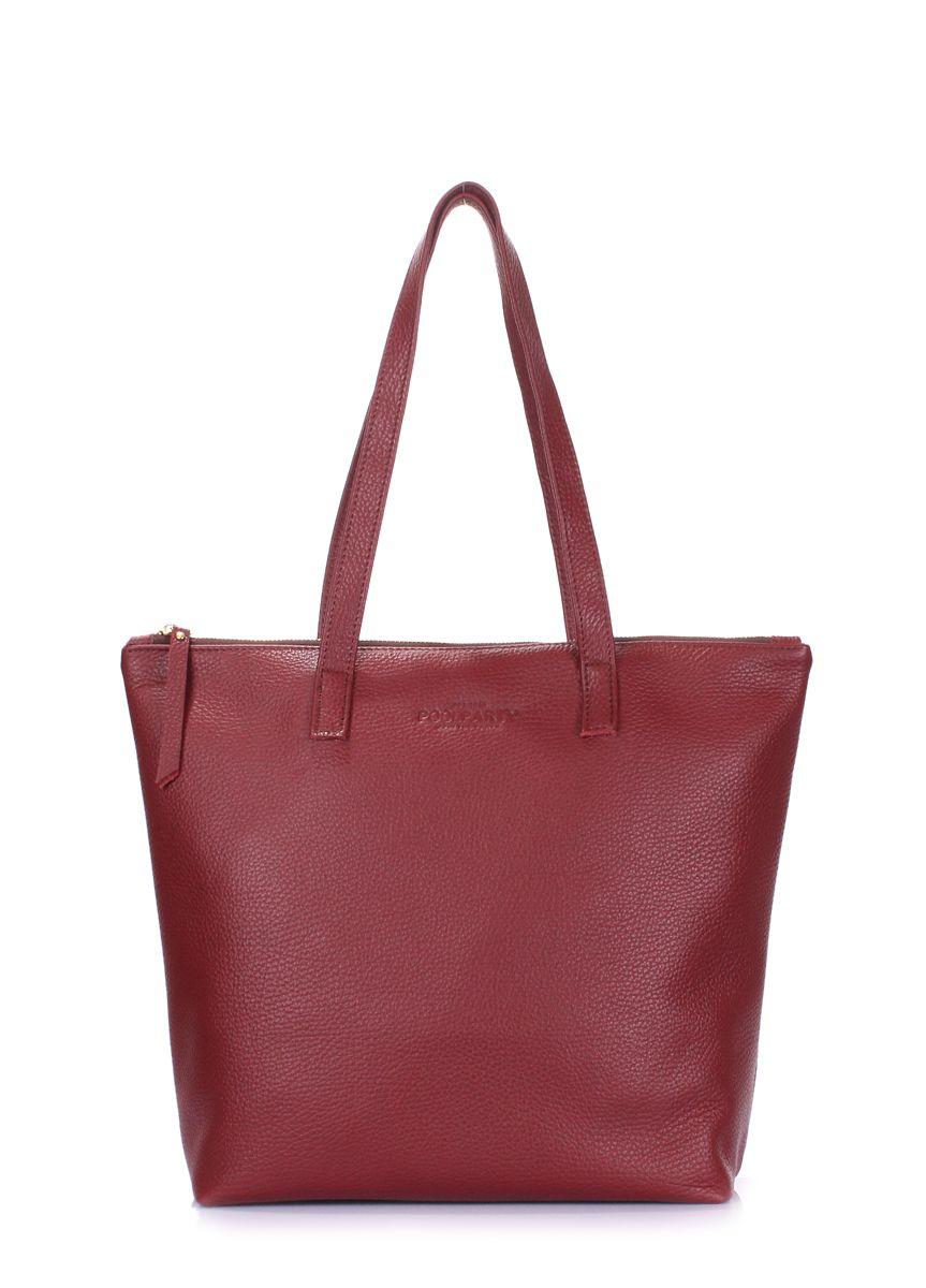 Женская кожаная сумка POOLPARTY Secret бордовая
