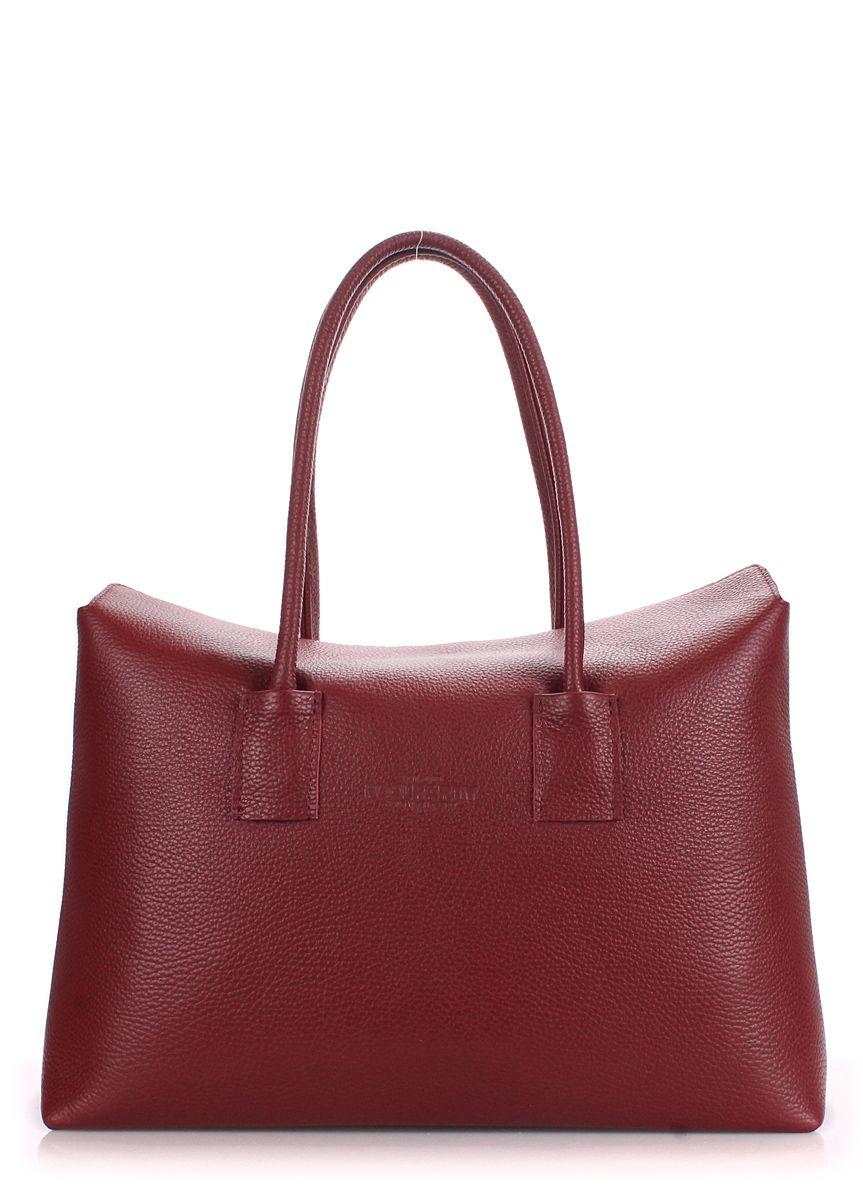 Женская кожаная сумка POOLPARTY Sense бордовая