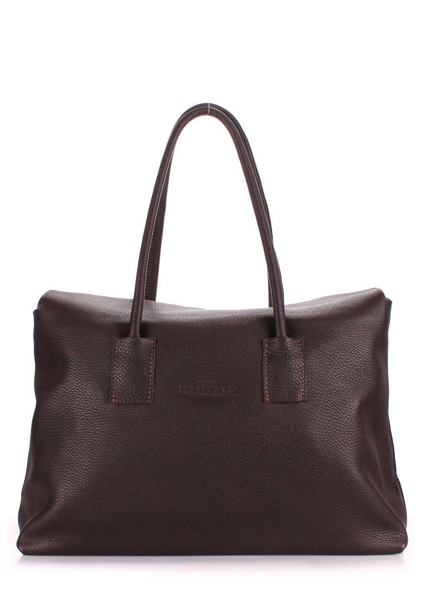 Женская кожаная сумка POOLPARTY Sense коричневая