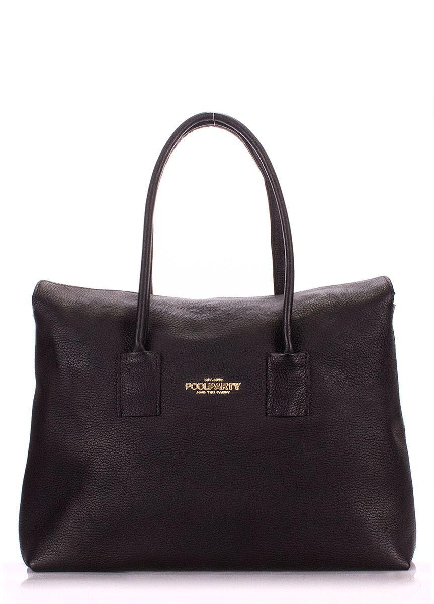 Женская кожаная сумка POOLPARTY Sense черная