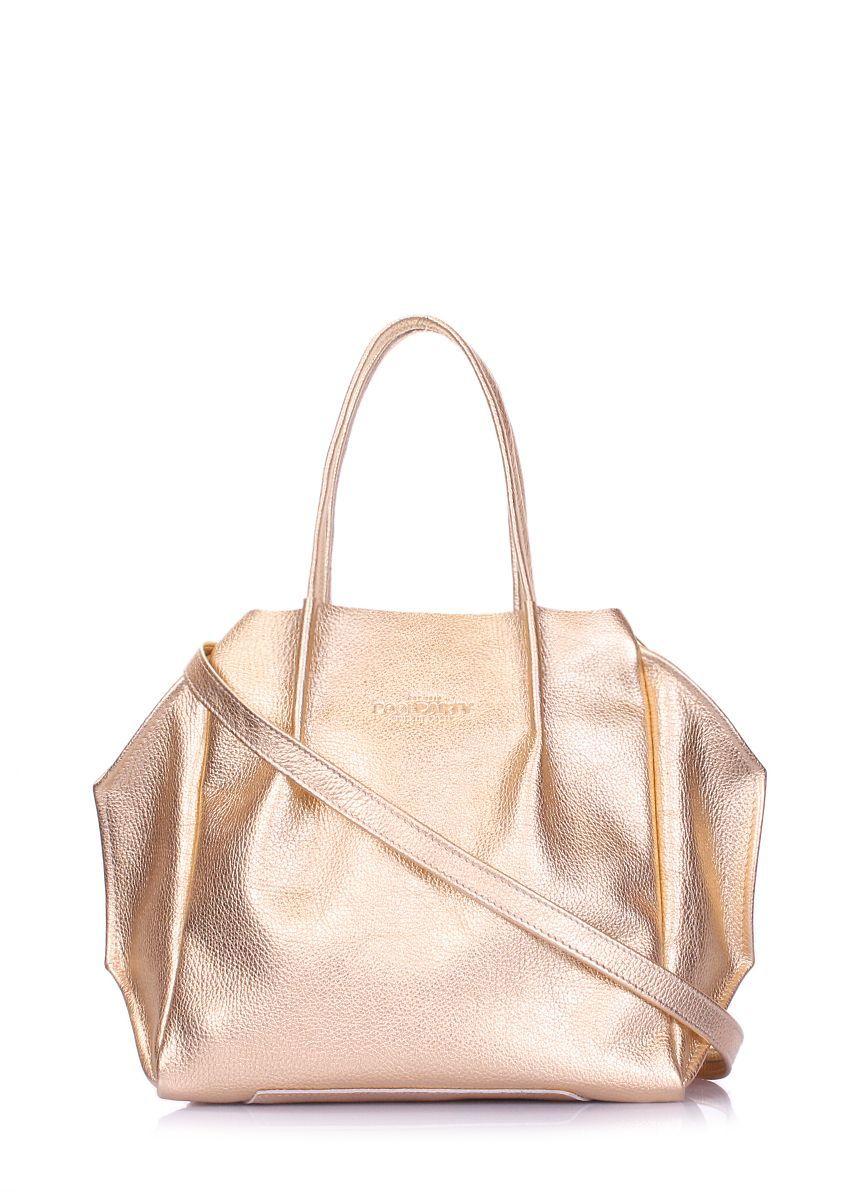 Женская кожаная сумка POOLPARTY Soho Remix золотая