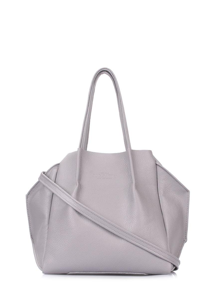 Женская кожаная сумка POOLPARTY Soho Remix серая