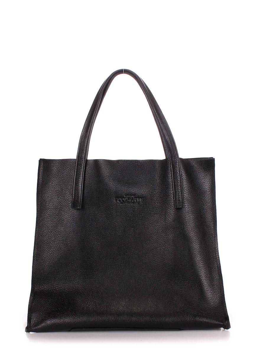 Женская кожаная сумка POOLPARTY Soho Versa черная