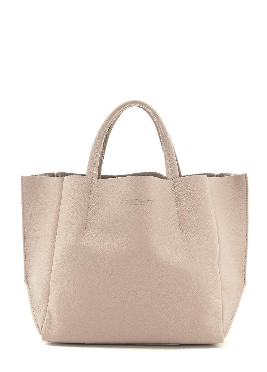 Женская кожаная сумка POOLPARTY Soho бежевая