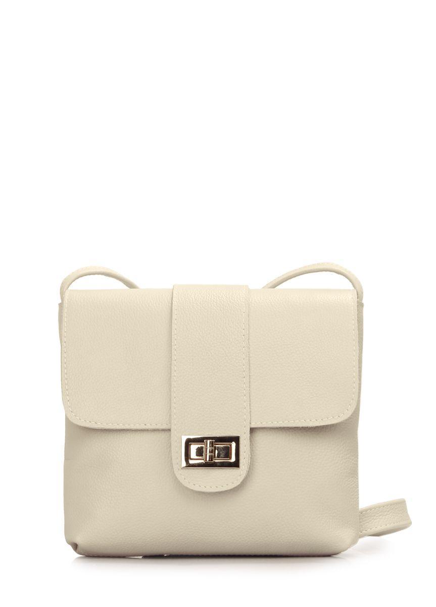 Женская кожаная сумка на плечо POOLPARTY Kiki бежевая