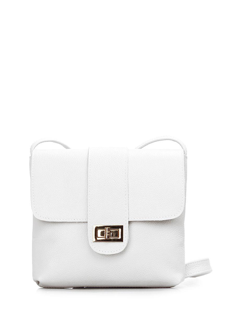 Женская кожаная сумка на плечо POOLPARTY Kiki белая