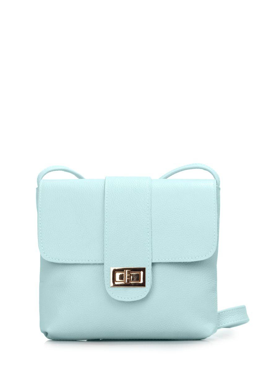 Женская кожаная сумка на плечо POOLPARTY Kiki голубая