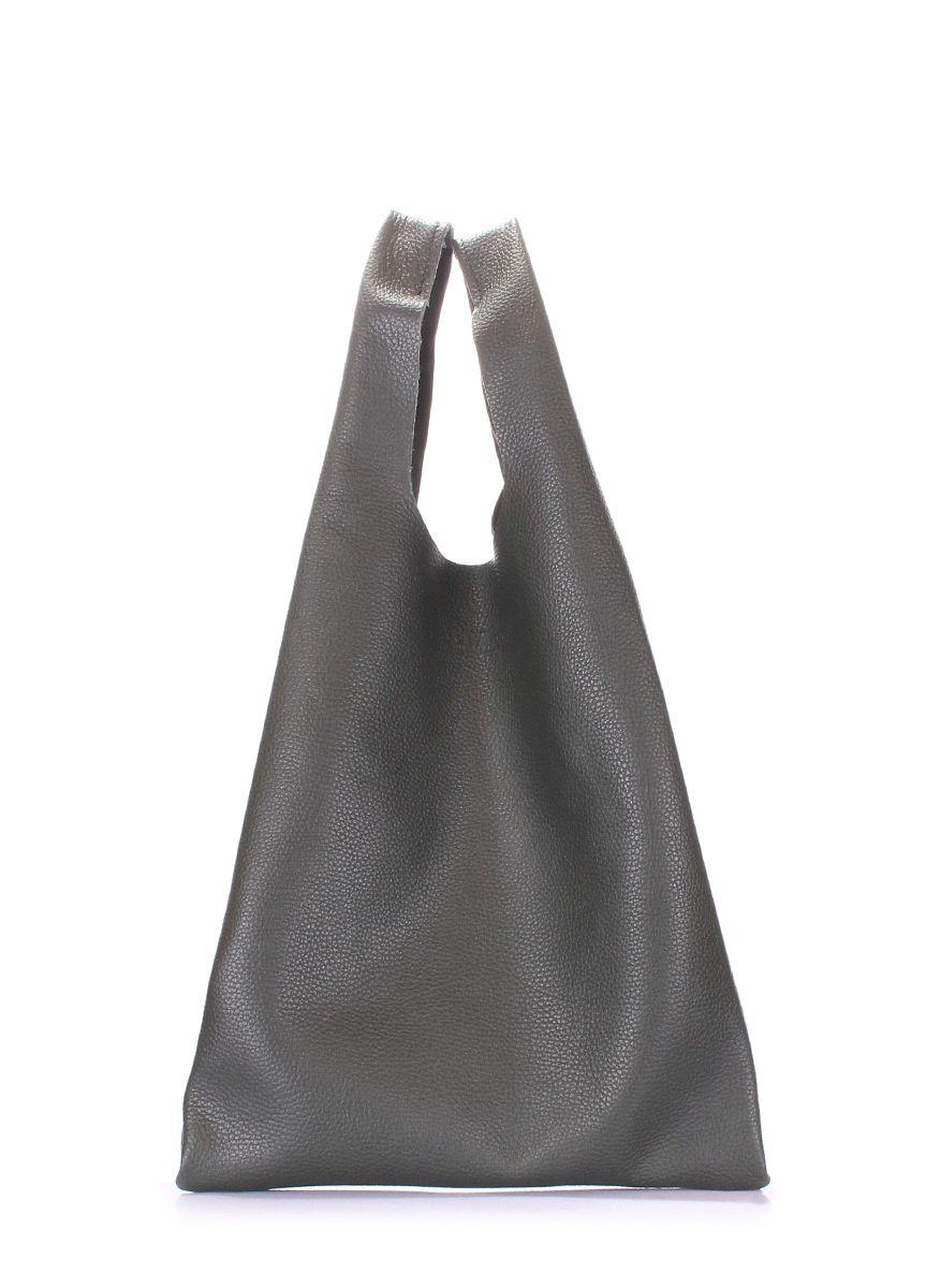 Женская кожаная сумка-пакет POOLPARTY зеленая