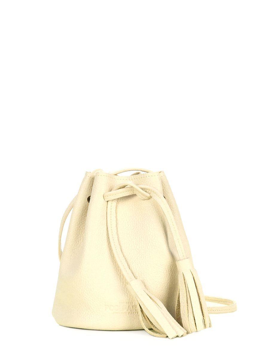 Женская кожаная сумочка на завязках POOLPARTY Bucket желтая