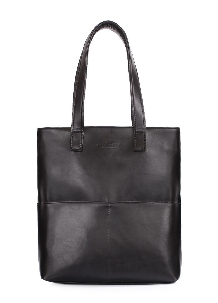 Женская сумка из искусственной кожи POOLPARTY Beverly с наружными карманами черная