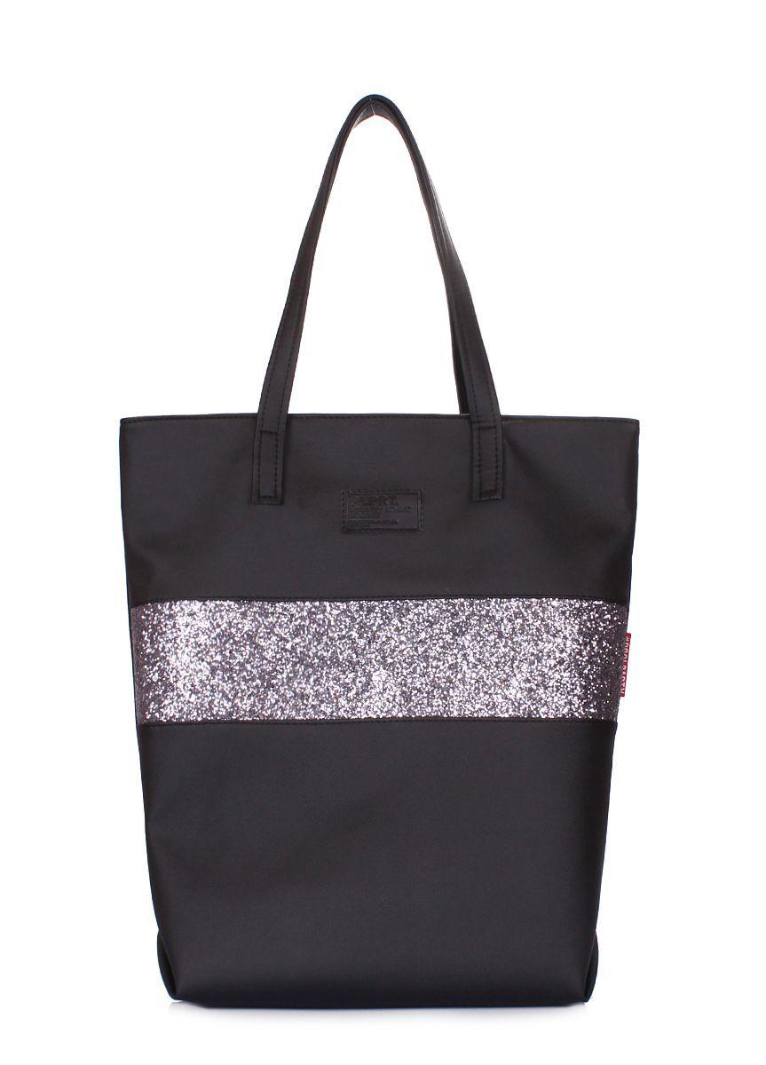 Женская сумка из искусственной кожи POOLPARTY Sparkle черная