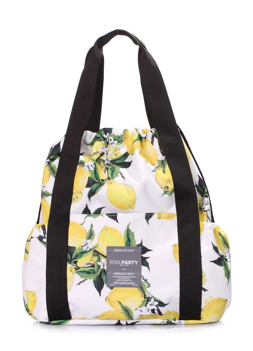 Женская сумка на шнурке POOLPARTY Felicita с лимонами