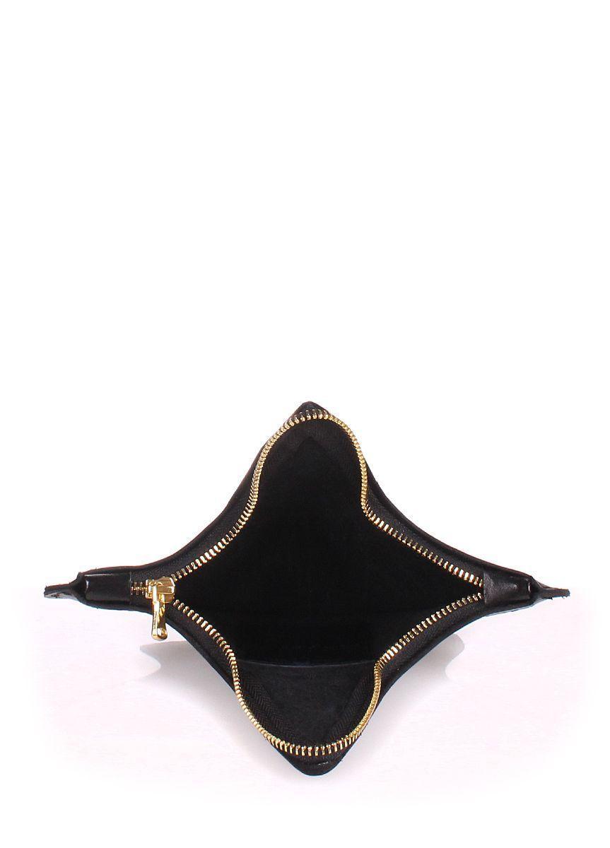 Кожаная косметичка-клатч POOLPARTY STAR черная