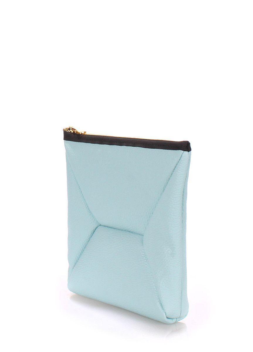 Кожаная косметичка-клатч POOLPARTY THE X голубая