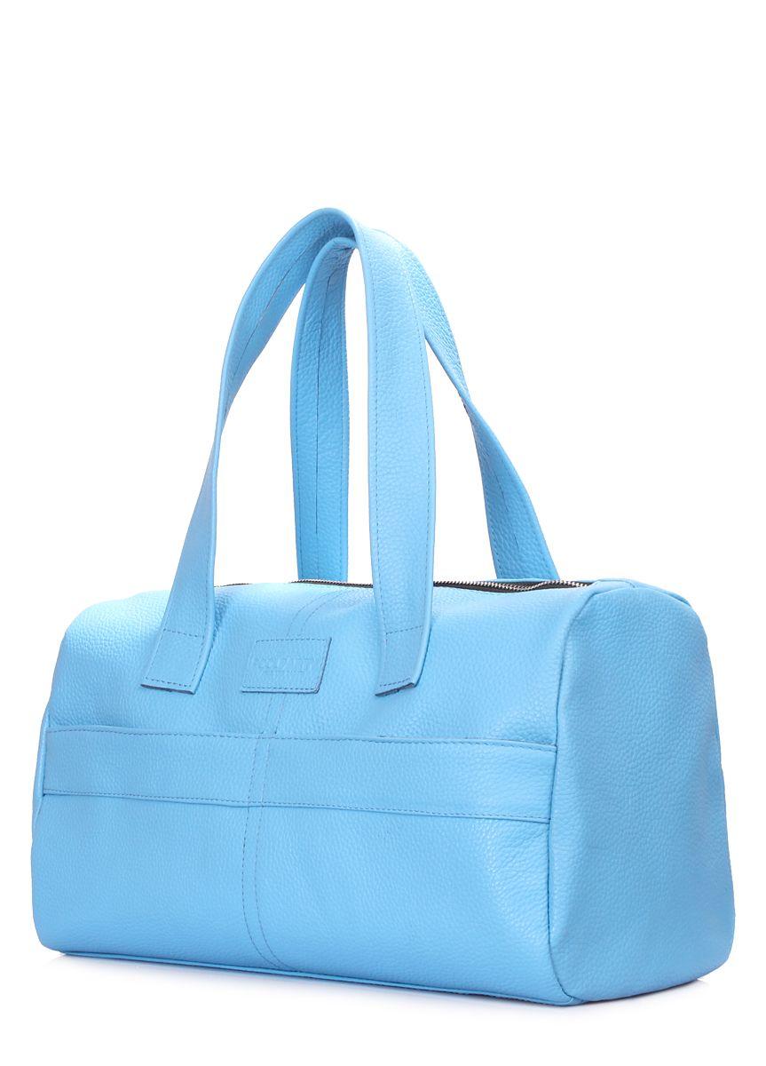 Кожаная сумка POOLPARTY Sidewalk голубая