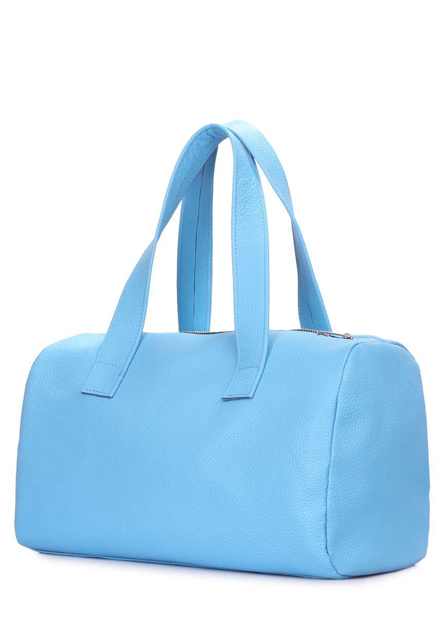 Кожаная сумка POOLPARTY Sidewalk голубая