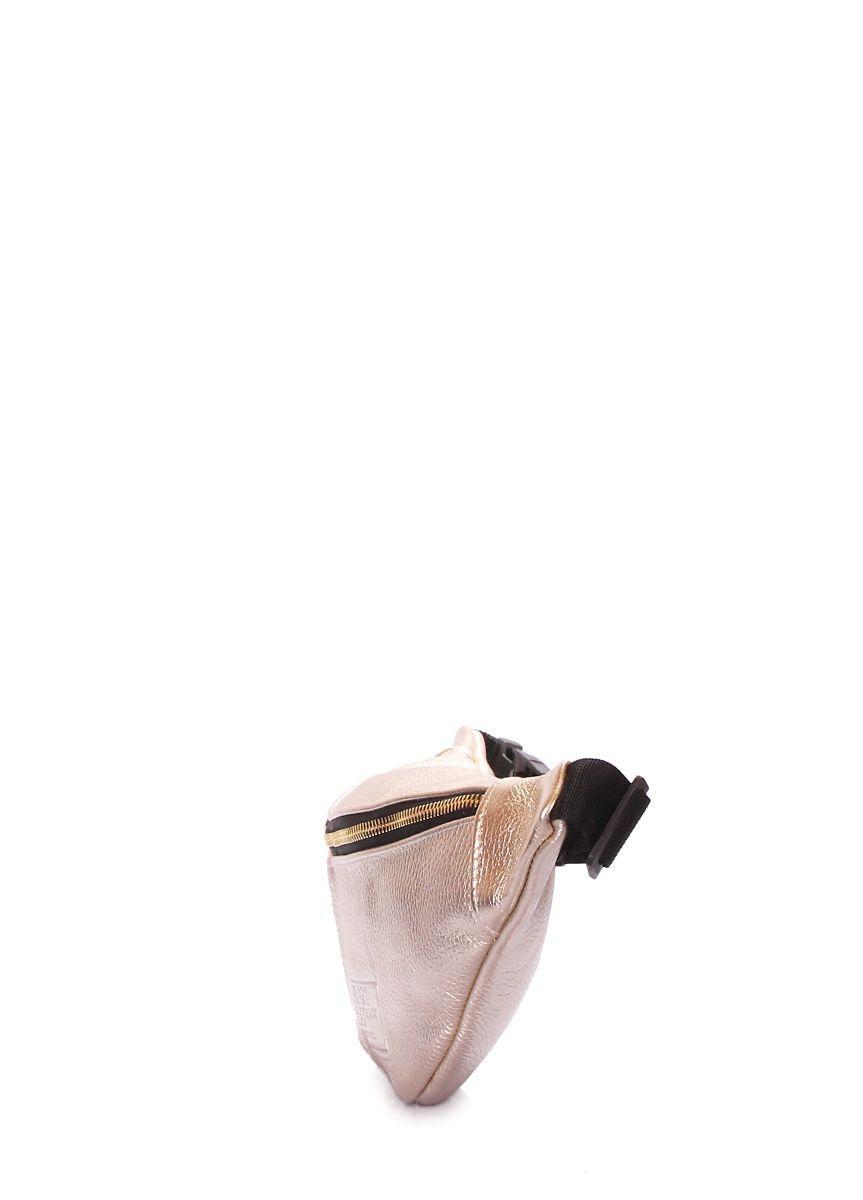 Кожаная сумка-бананка POOLPARTY золотая