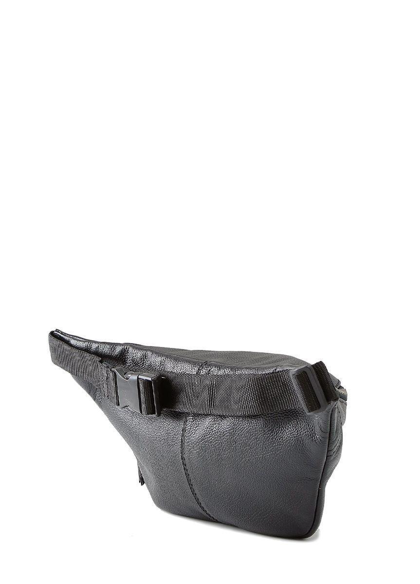 Кожаная сумка-бананка POOLPARTY черная