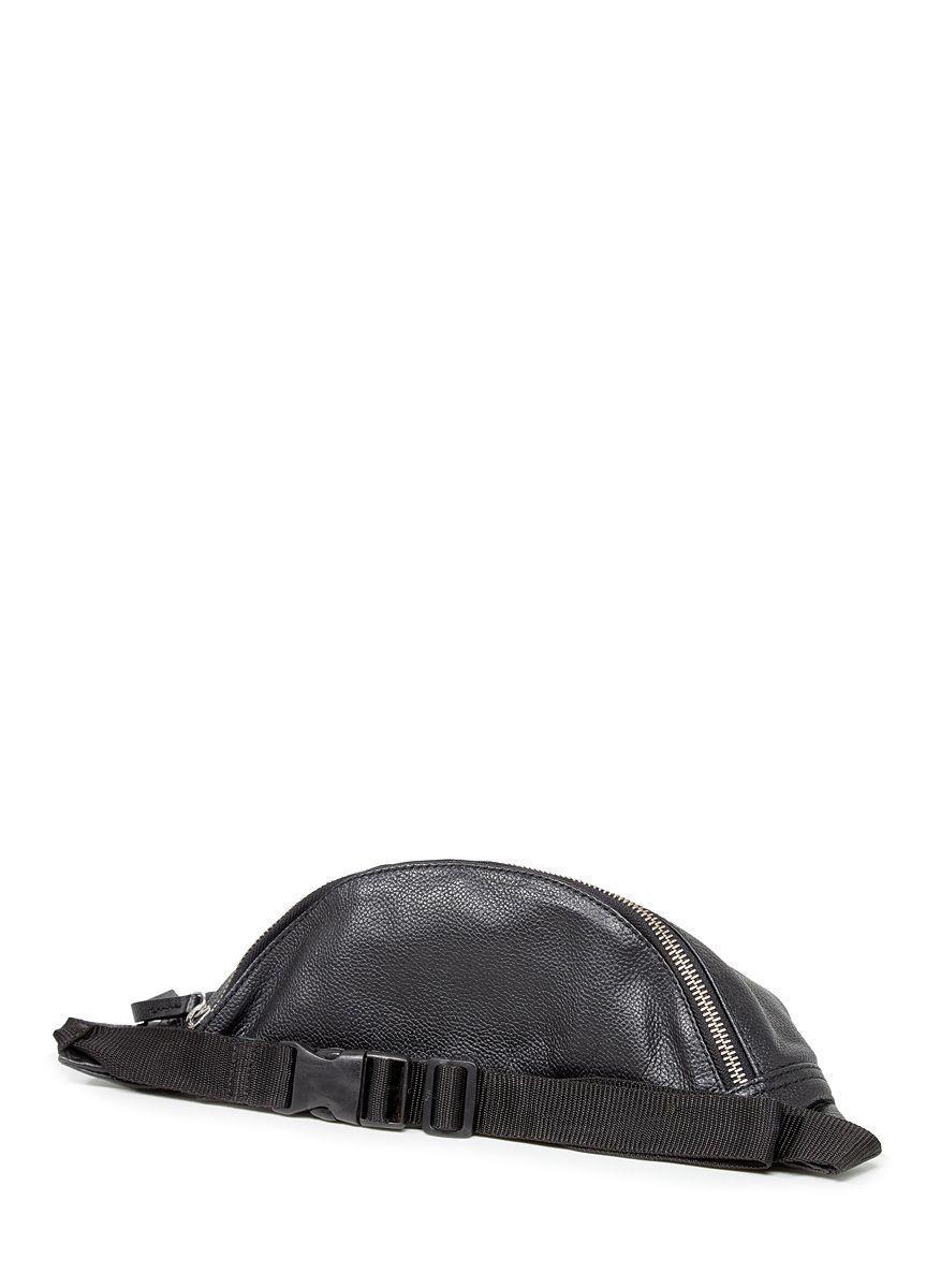 Кожаная сумка-бананка POOLPARTY черная