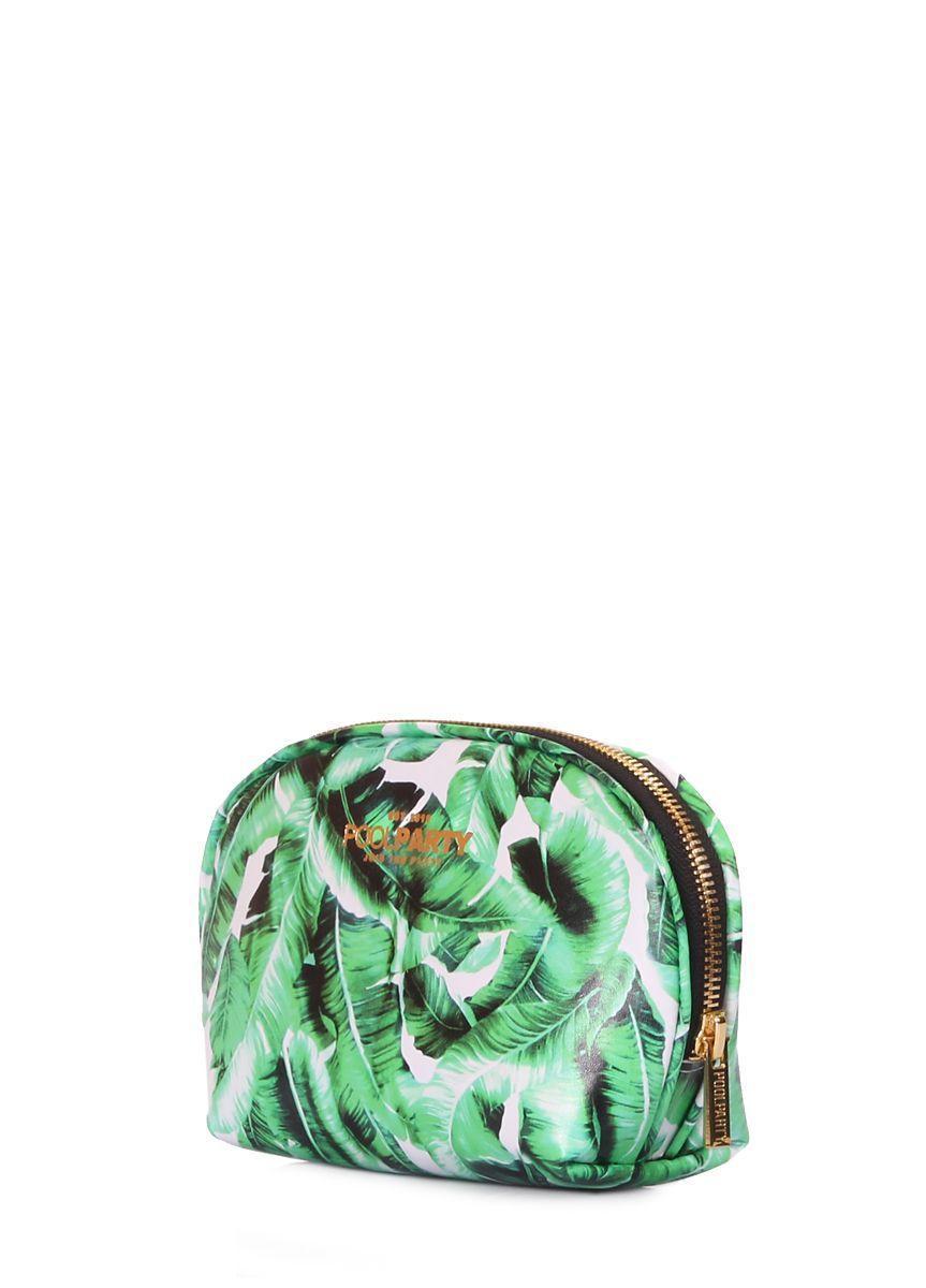 Косметичка из искусственной кожи POOLPARTY Cupcake с банановыми листьями