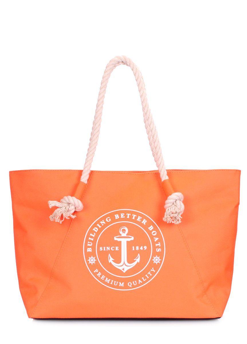 Летняя сумка POOLPARTY Breeze с якорем оранжевая