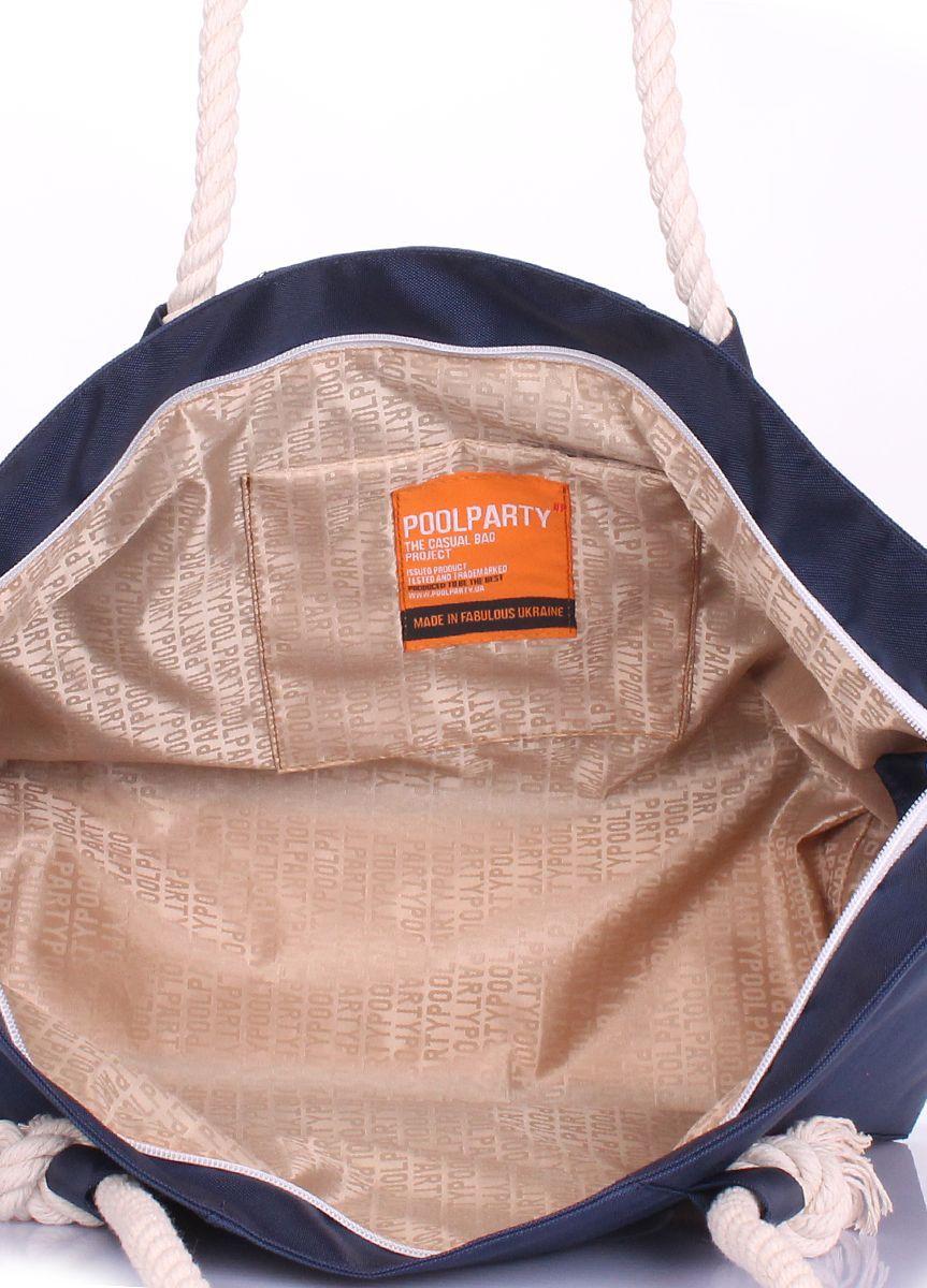 Летняя сумка POOLPARTY Breeze с якорем синяя