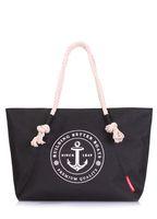 Летняя сумка POOLPARTY Breeze с якорем черная