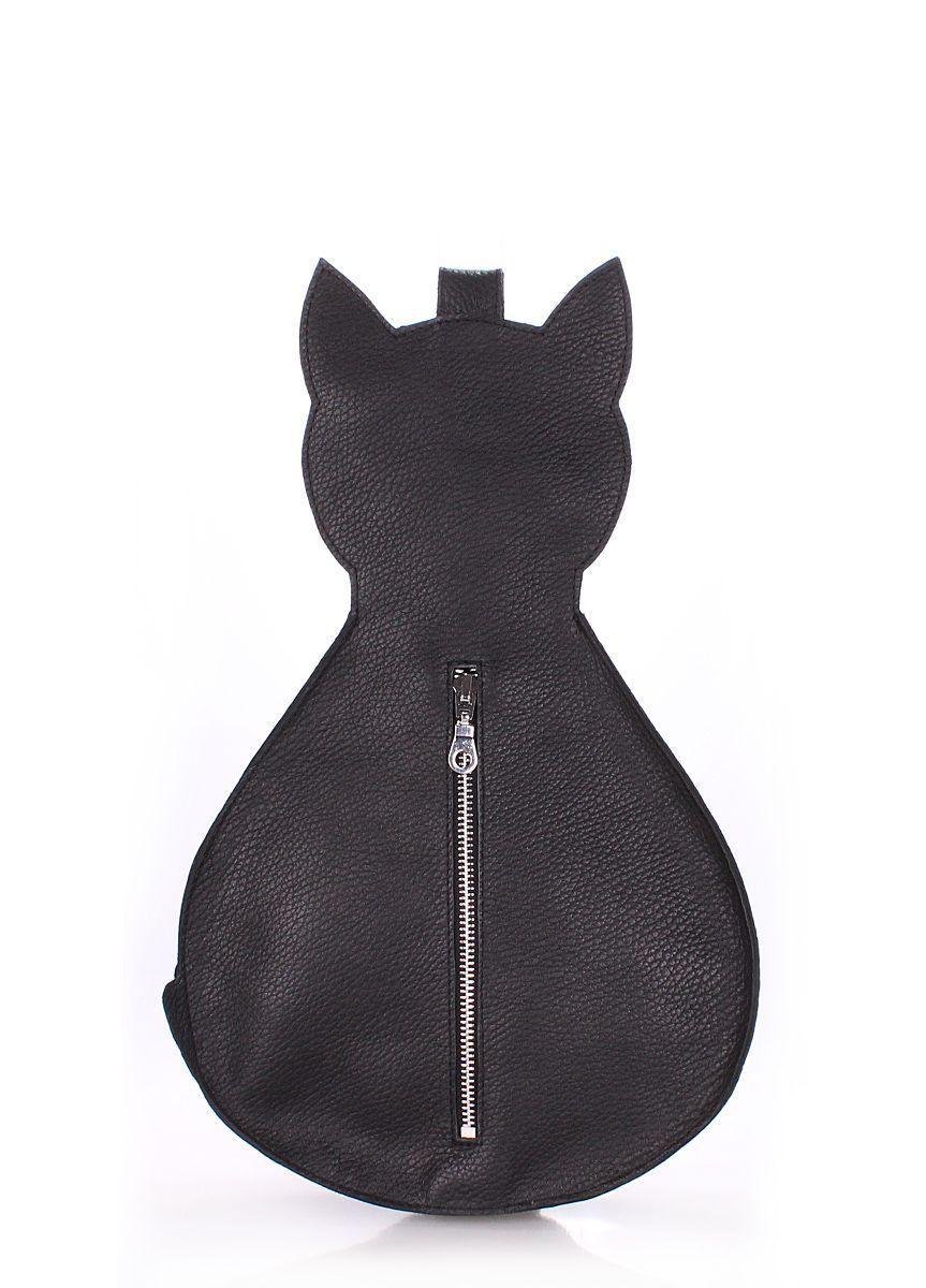 Рюкзак в форме кошки женский кожаный POOLPARTY черный