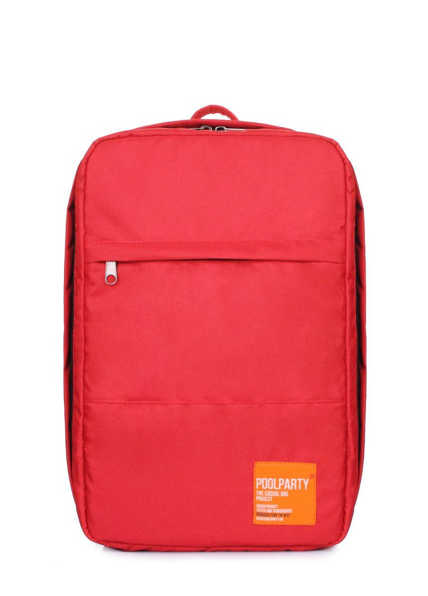 Рюкзак для ручной клади POOLPARTY Hub 40x25x20см Ryanair / Wizz Air / МАУ красный