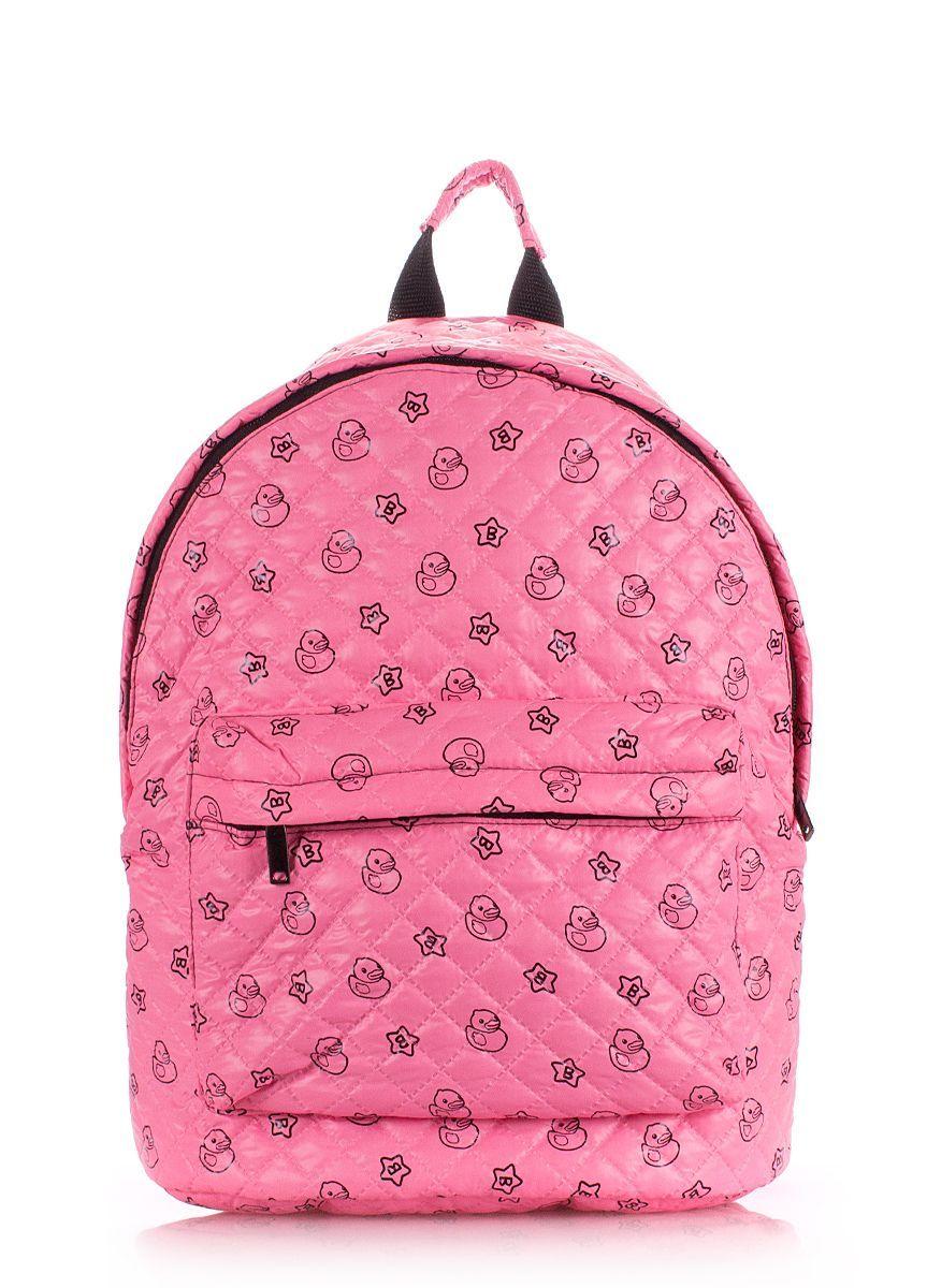 Рюкзак с уточками стеганый POOLPARTY розовый
