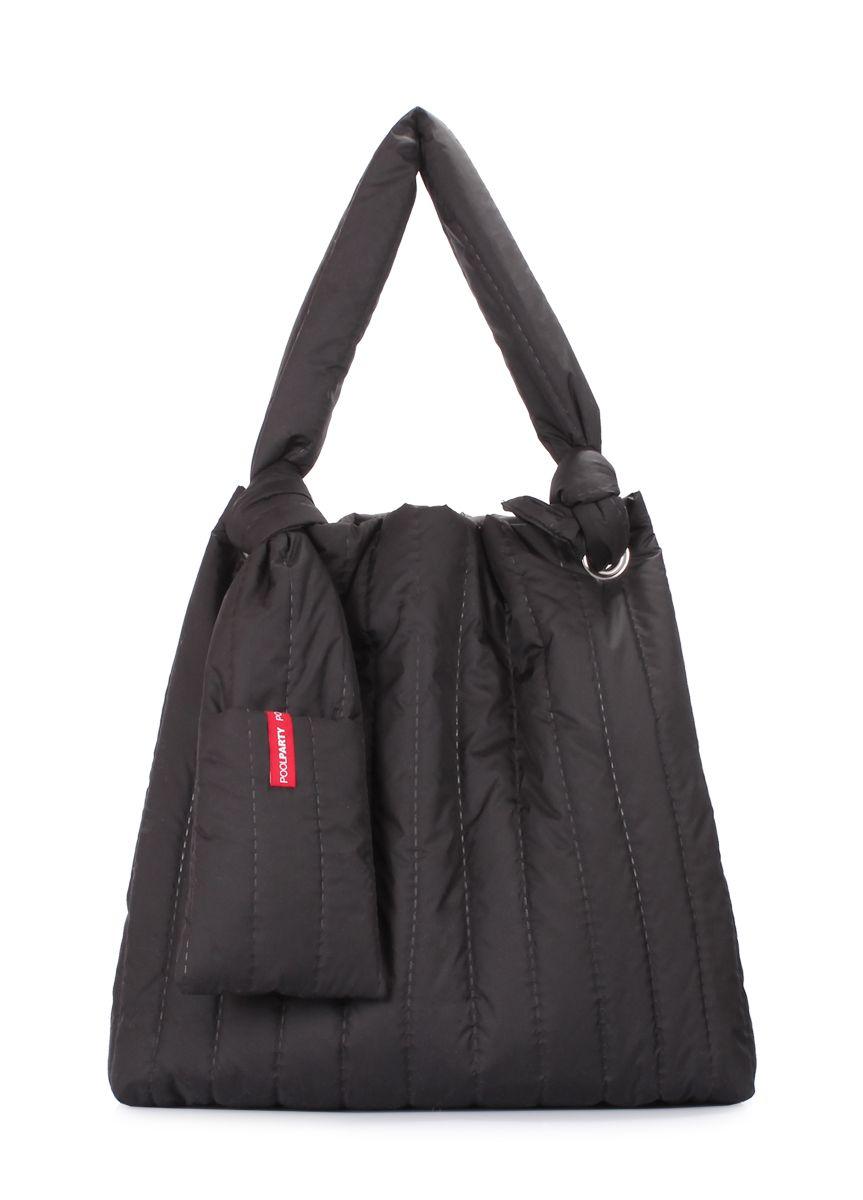 Стеганая сумка POOLPARTY Zefir на плечо черная