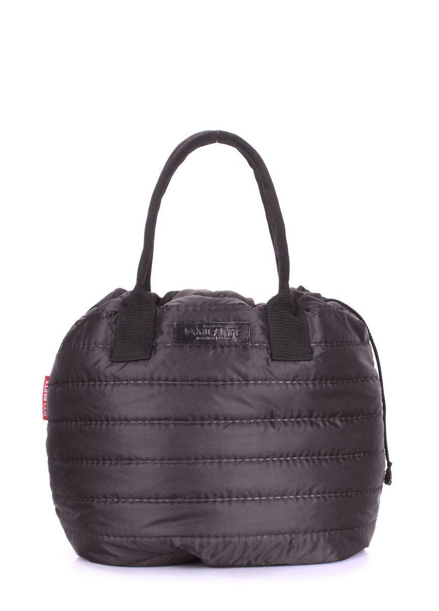 Стеганая сумка на шнурке POOLPARTY Muffin черная