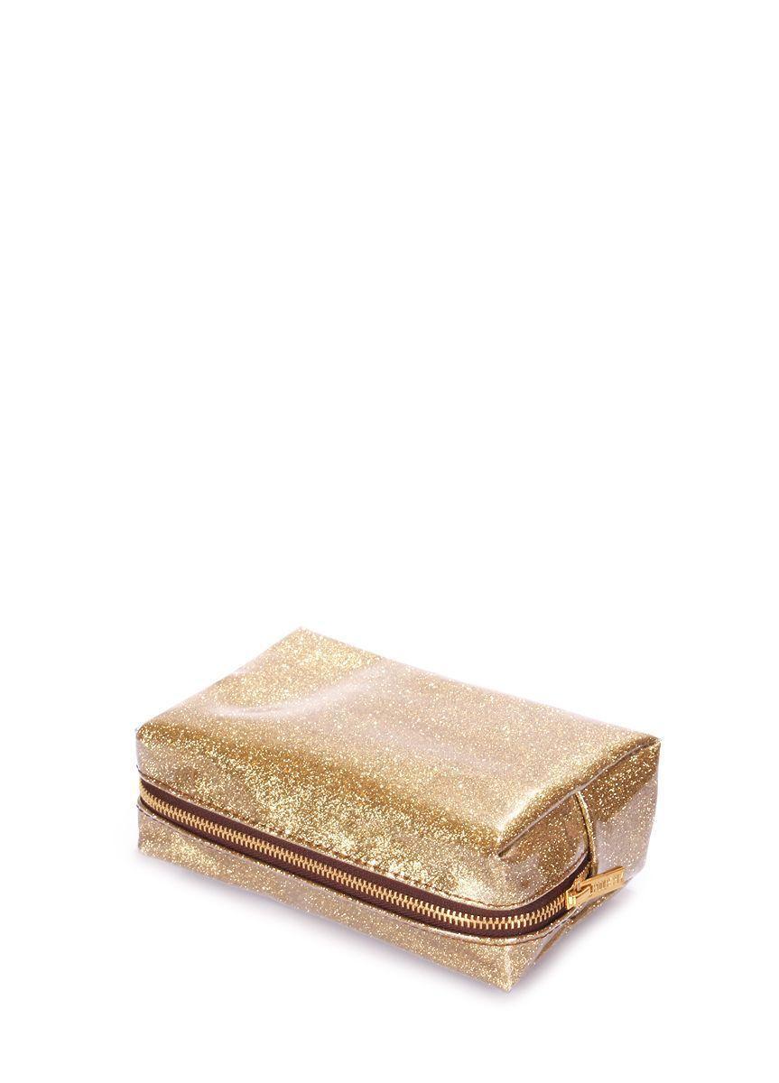 Стильная золотая косметичка POOLPARTY Beautybag